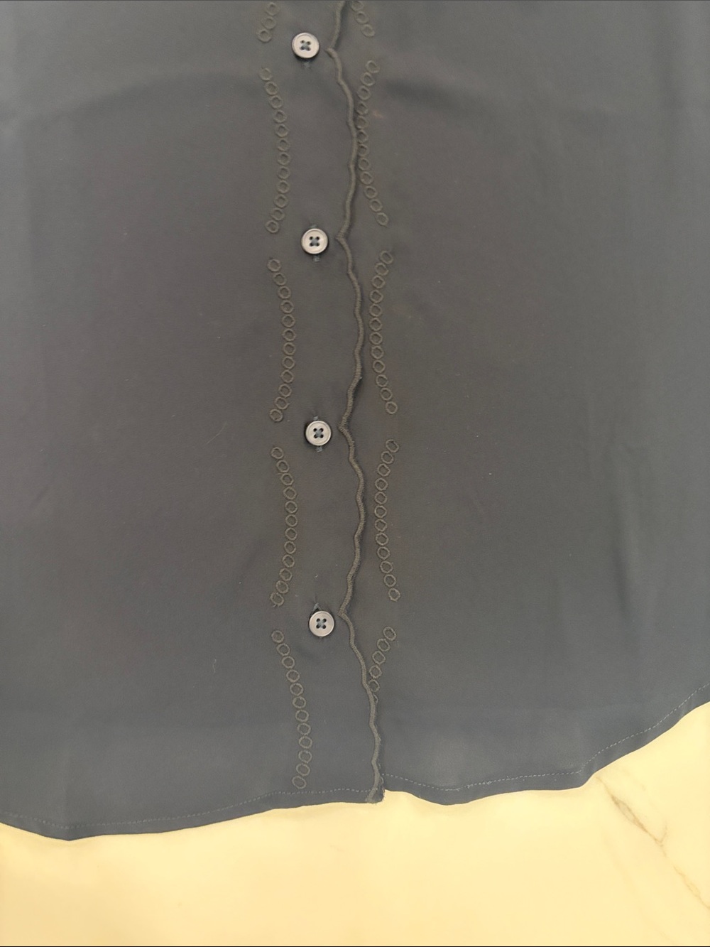 Banana Republic Dark Navy Sleeveless Button-Down Blouse - Picture 4 of 7